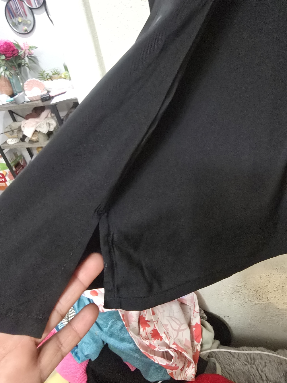 Banana Republic Black Long-Sleeve Shirt Dress with Waist Tie - Picture 7 of 13
